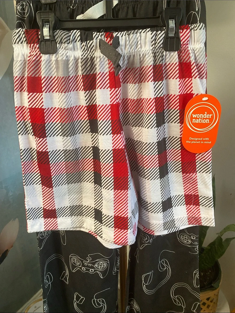 wonder‎ nation Red, Black & White Plaid Pull-On Kids Shorts 8 pants sz 8 NWT